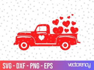 vintage truck valentines svg cut file png transparent