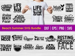 Beach Summer SVG Bundle Cricut File