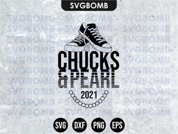 Chucks and Pearls 2021 svg cricut file eps vector