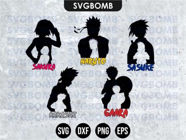 Naruto set svg cut file png transparent