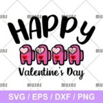 among us valentine svg cricut file vector