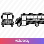 School Bus Vector Silhouette SVG