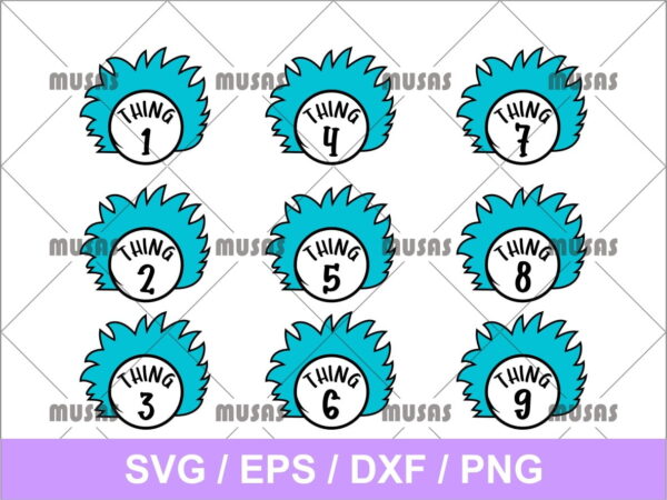 Dr. Seuss Thing 123456789 SVG