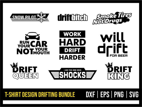 T Shirt Design Drifting SVG Bundle