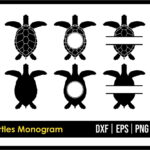 Turtles Monogram SVG