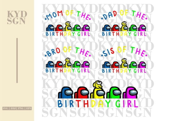 Among Us Birthday Girl SVG