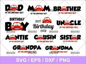 Lightning McQueen Cars Birthday SVG