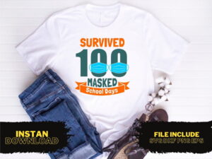 Survived 100 Masked School Days SVG