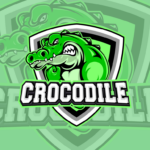 crocodile logo esport vector