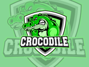 crocodile logo esport vector