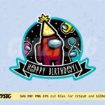 Among Us Birthday Cake Topper SVG