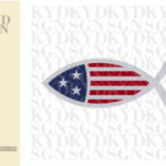 Christian Fish USA Flag SVG