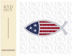 Christian Fish USA Flag SVG