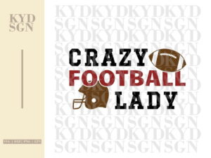 Crazy Football Lady SVG