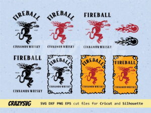 Fireball Cinnamon Whiskey Labels SVG