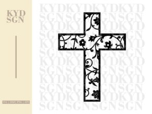 Floral Cross SVG