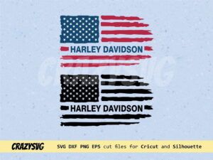 Harley Davidson American Flag Distressed SVG