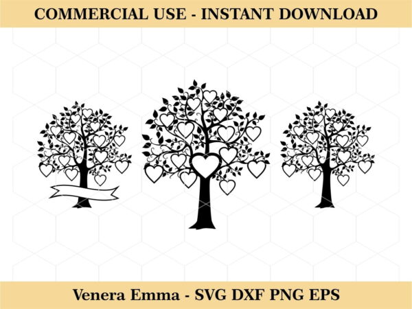 Hearts Family Tree SVG