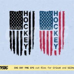 Hockey American Flag Distressed SVG