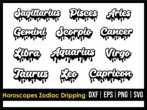 Horoscopes Zodiac Dripping Design SVG