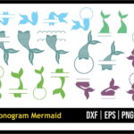 Monogram Mermaid SVG