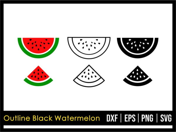 Outline Black Watermelon SVG