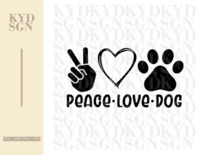 Peace Love Dog SVG