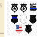 Police Badge Outline Bundle SVG