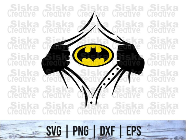 Rip Tear Shirt Superhero Batman SVG