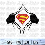 Rip Tear Shirt Superhero Superman SVG