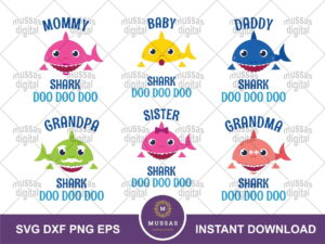 Shark Family Bundle Baby Shark SVG