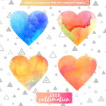 Watercolor Heart Love Sublimation Designs