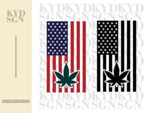 American Flag with Marijuana