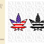 American Flag with Marijuana Cannabis SVG Cricut Silhouette Cameo Clipart