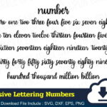 Cursive Lettering Numbers SVG