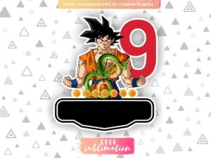 Dragon Ball Z Birthday Number 9 Cake Topper Printable