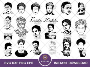 Frida Kahlo SVG Bundle Frida Kahlo Vector