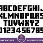 Gamer Minecraft Font Alphabets Number SVG