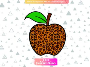 Leopard Apple Sublimation Design