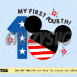 Mickey Mouse My First Fourth of July Cut File