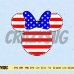 Minnie Mouse American Flag Cut File