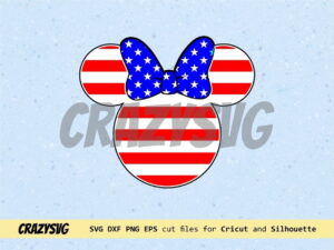 Minnie Mouse American Flag Cut File