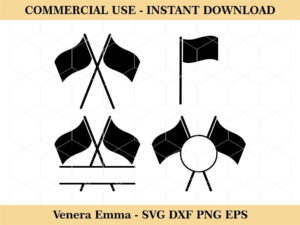 Monogram Color Guard Flag SVG