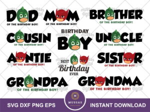 PJ Mask Birthday Bundle SVG