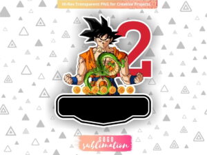 Printable Dragon Ball Z Birthday Number 2 Cake Topper