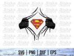 Rip Tear Shirt Superman SVG