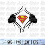 Rip Tear Shirt Superman SVG