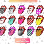 Rolling Stones Tongue PNG Sublimation