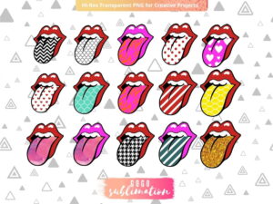 Rolling Stones Tongue PNG Sublimation