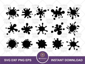 Splatter SVG Paint Splat SVG Clipart PNG EPS